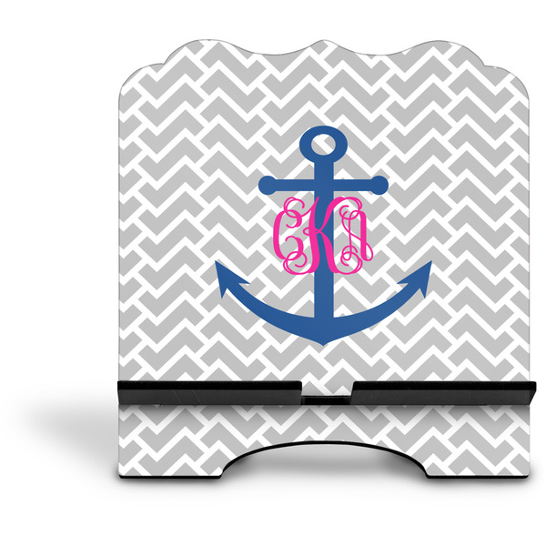 Monogram Anchor Stylized Tablet Stand - Front without iPad