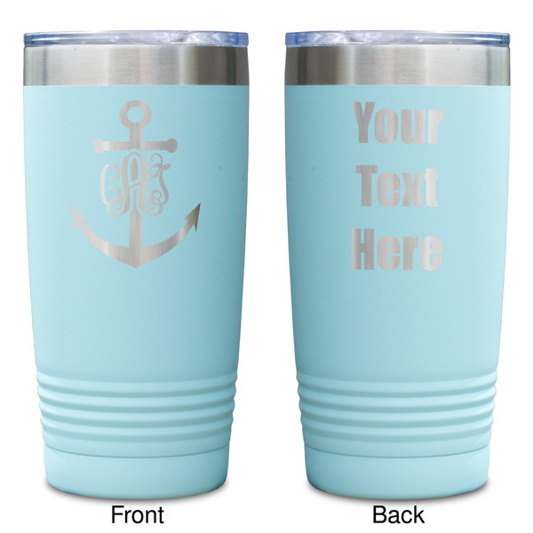 Monogram Anchor Teal Polar Camel Tumbler - 20oz -Double Sided - Approval