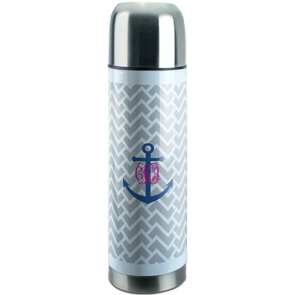 Custom Monogram Anchor Stainless Steel Thermos (Personalized)