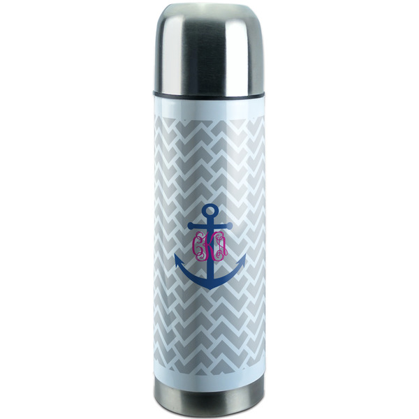 Custom Monogram Anchor Stainless Steel Thermos (Personalized)