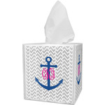 Monogram Anchor Tissue Box Cover