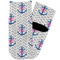 Monogram Anchor Toddler Ankle Socks - Single Pair - Front and Back