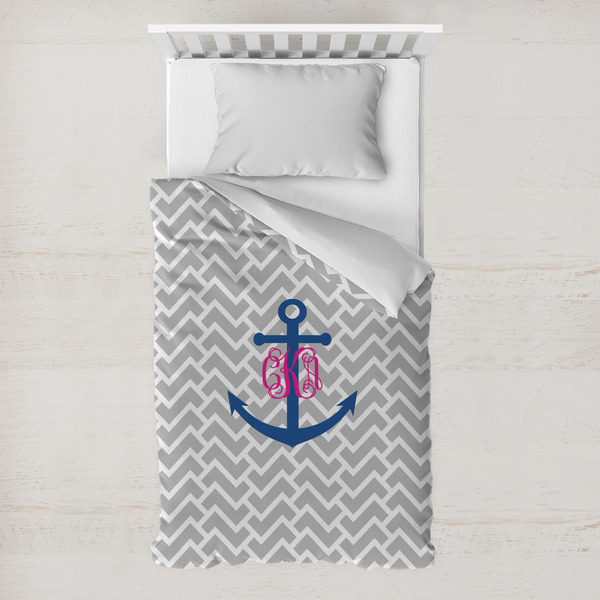 Custom Monogram Anchor Toddler Duvet Cover