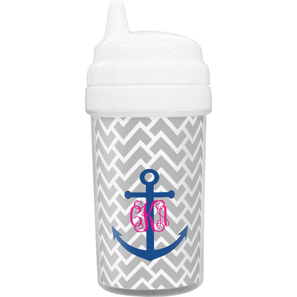 Custom Monogram Anchor Toddler Sippy Cup (Personalized)