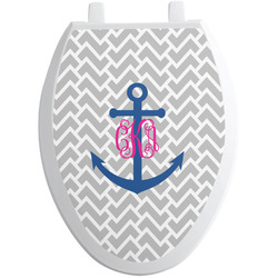 Monogram Anchor Toilet Seat Decal - Elongated