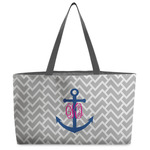 Monogram Anchor Beach Totes Bag - w/ Black Handles
