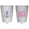 Monogram Anchor Trash Can White - Front and Back - Apvl