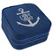 Monogram Anchor Travel Jewelry Boxes - Leather - Navy Blue - Angled View