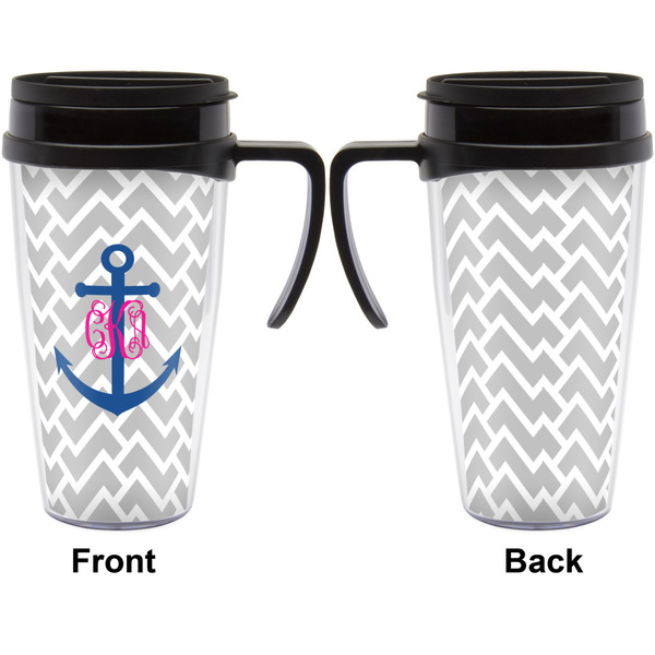 Monogram Anchor Travel Mug with Black Handle - Approval