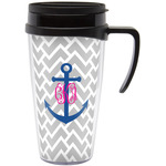 Monogram Anchor Acrylic Travel Mug with Handle (Personalized)