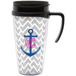 Monogram Anchor Acrylic Travel Mug with Handle (Personalized)
