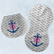 Monogram Anchor Two Peanut Shaped Burps - Open and Folded