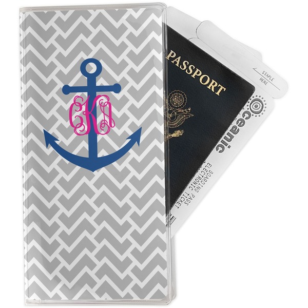 Custom Monogram Anchor Travel Document Holder