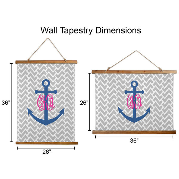 Monogram Anchor Wall Hanging Tapestries - Parent/Sizing