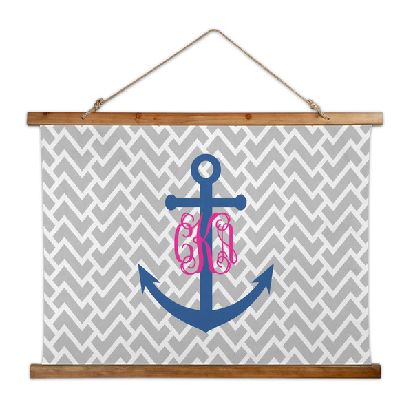 Custom Monogram Anchor Wall Hanging Tapestry - Wide