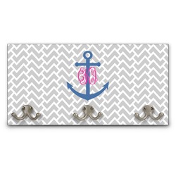 Monogram Anchor Wall Mounted Coat Rack (Personalized)