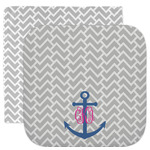 Monogram Anchor Facecloth / Wash Cloth (Personalized)