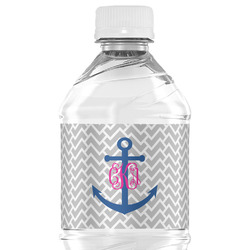 Monogram Anchor Water Bottle Labels - Custom Sized