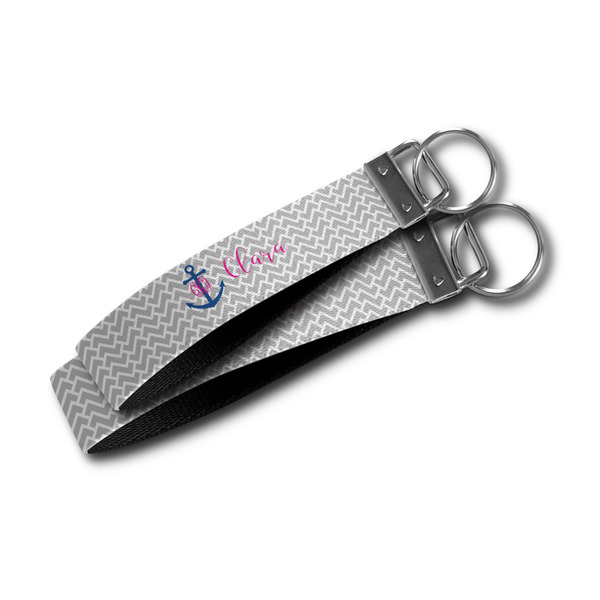 Monogram Anchor Webbing Keychain FOBs - Size Comparison