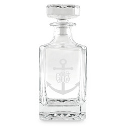 Monogram Anchor Whiskey Decanter - 26 oz Square