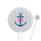 Monogram Anchor 5.5" Round Plastic Stir Sticks - White - Single Sided