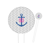 Monogram Anchor Round Plastic Food Picks