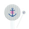 Monogram Anchor White Plastic 7" Stir Stick - Round - Closeup