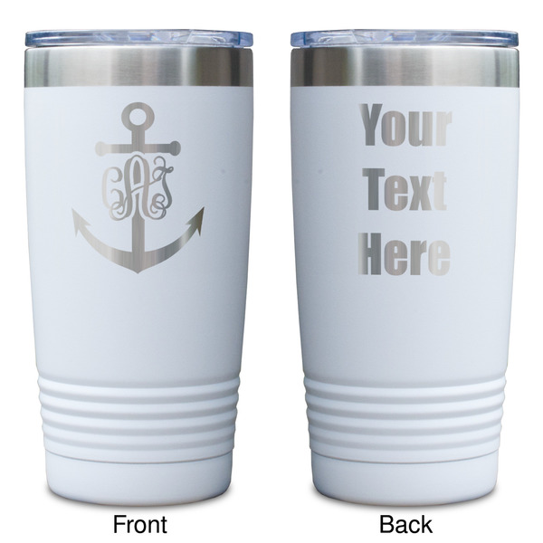 Monogram Anchor White Polar Camel Tumbler - 20oz - Double Sided - Approval