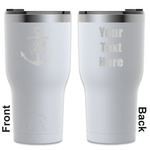 Monogram Anchor RTIC Tumbler - White - Engraved Front & Back (Personalized)