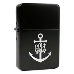 Monogram Anchor Windproof Lighter - Black - Single Sided & Lid Engraved