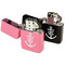 Monogram Anchor Windproof Lighters - Black & Pink - Open