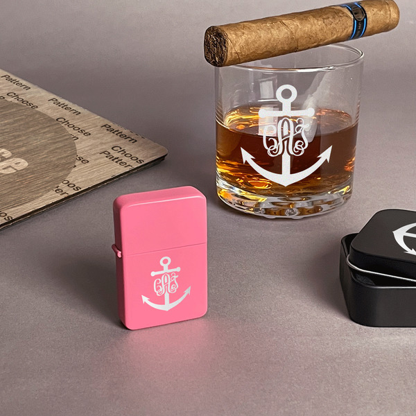 Monogram Anchor Windproof Lighters - Pink - In Context