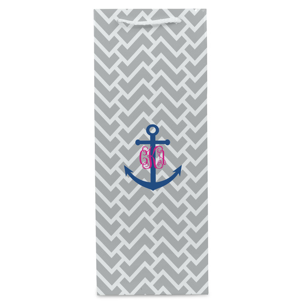 Monogram Anchor Wine Gift Bag - Gloss - Front