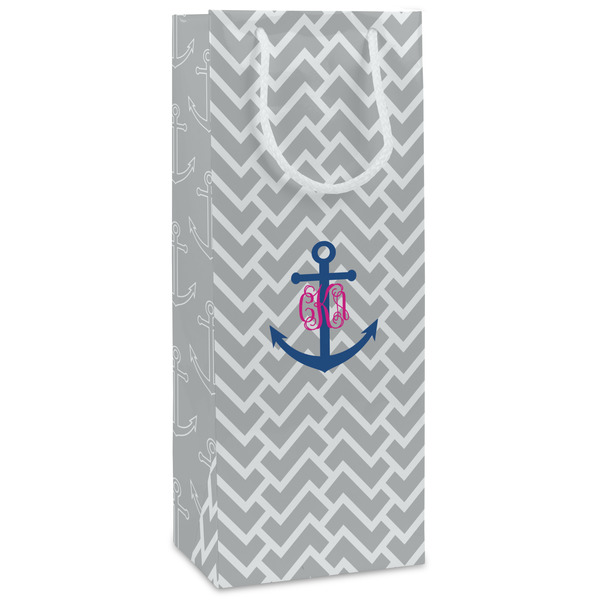 Custom Monogram Anchor Wine Gift Bags