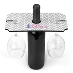 Monogram Anchor Wine Bottle & Glass Holder (Personalized)