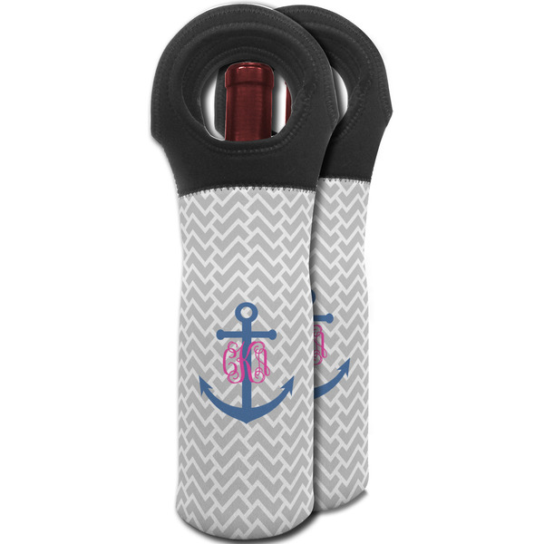 Monogram Anchor Wine Tote Bag - MAIN