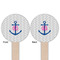 Monogram Anchor Wooden 6" Food Pick - Round - Double Sided - Front & Back
