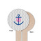 Monogram Anchor Wooden 6" Food Pick - Round - Single Sided - Front & Back