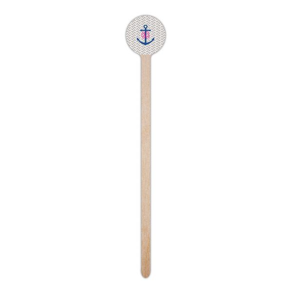 Monogram Anchor Wooden 6" Stir Stick - Round - Single Stick