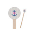 Monogram Anchor 7.5" Round Wooden Stir Sticks - Single Sided