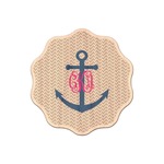 Monogram Anchor Genuine Maple or Cherry Wood Sticker (Personalized)