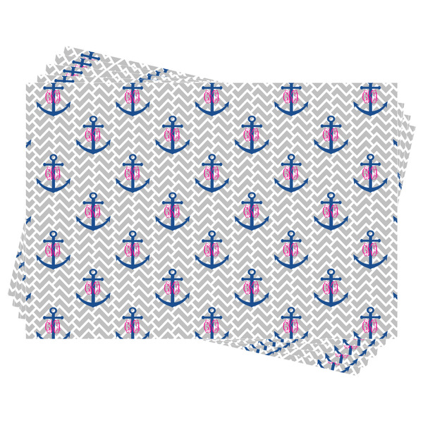 Monogram Anchor Wrapping Paper - Front & Back - Sheets Approval