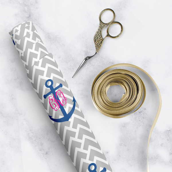 Monogram Anchor Wrapping Paper Rolls - Lifestyle 1