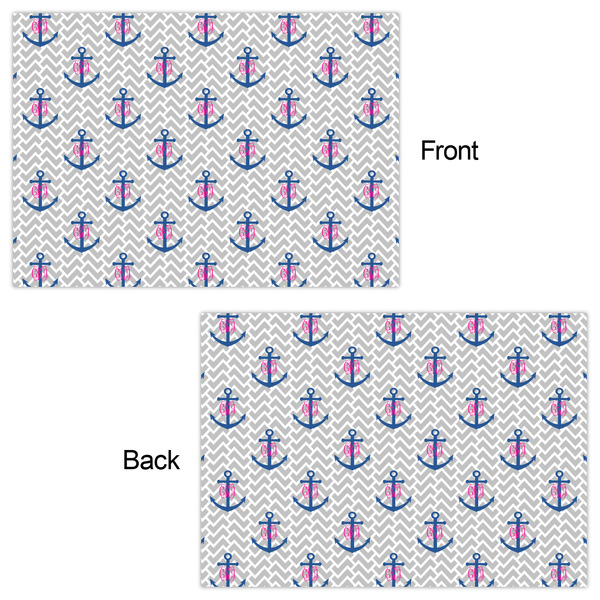 Monogram Anchor Wrapping Paper Sheet - Double Sided - Front & Back