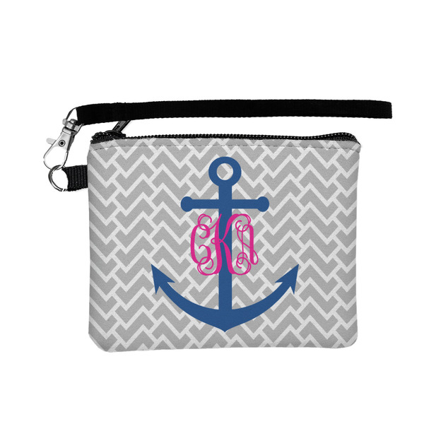 Custom Monogram Anchor Wristlet ID Case