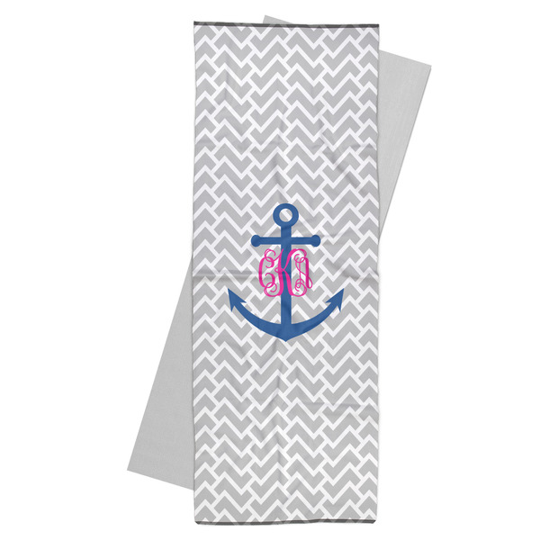 Custom Monogram Anchor Yoga Mat Towel (Personalized)