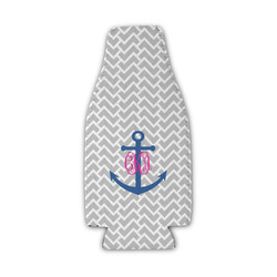 Monogram Anchor Zipper Bottle Cooler