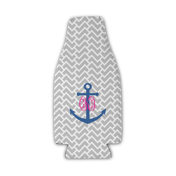 Custom Monogram Anchor Zipper Bottle Cooler