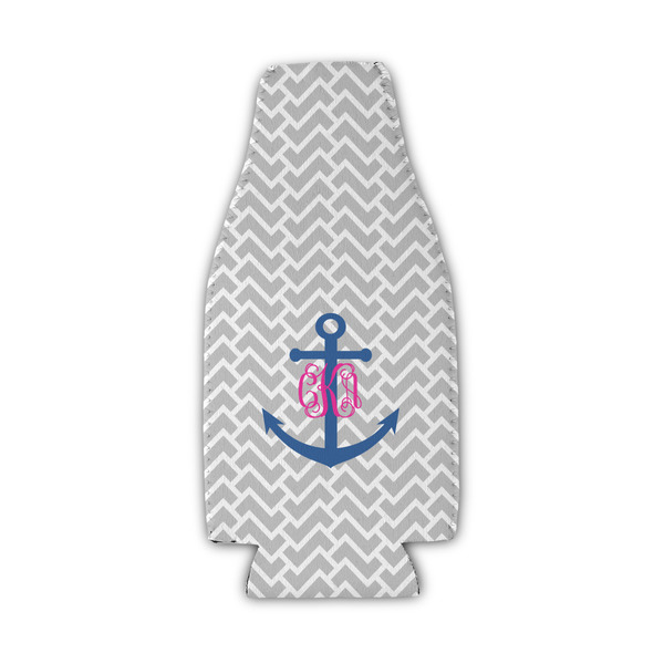 Monogram Anchor Zipper Bottle Cooler - Set of 4 - FRONT