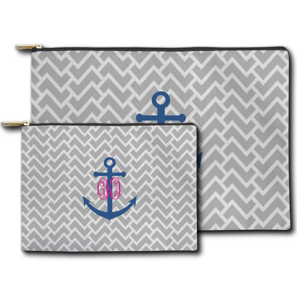 Monogram Anchor Zippered Pouches - Size Comparison